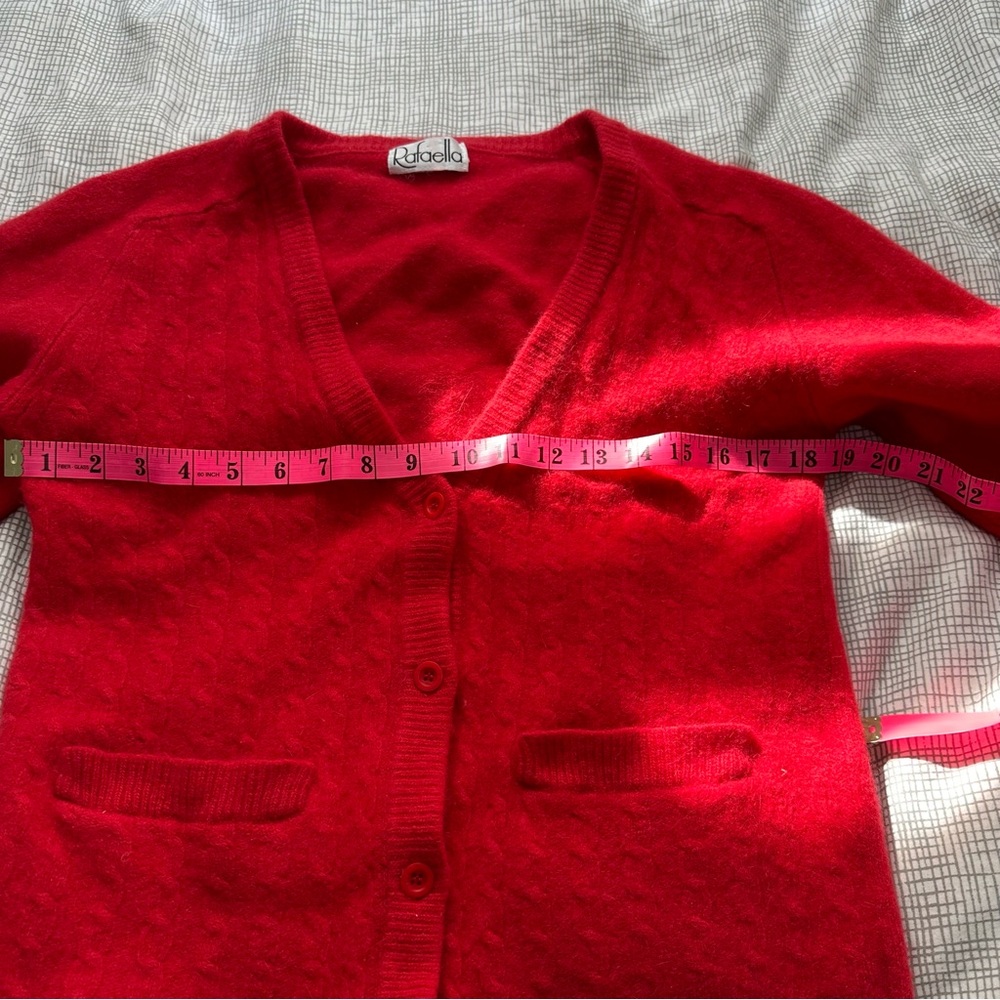 Vintage Rafaella Red Wool Knit Cardigan - Picture 8 of 10
